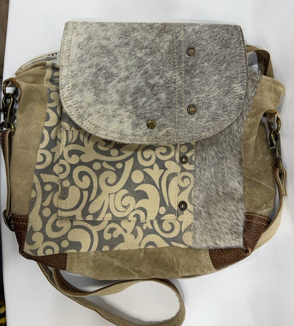 Myra Handbag Factual Messenger Bag S-1487 Boho Hippie Western Cowhide
